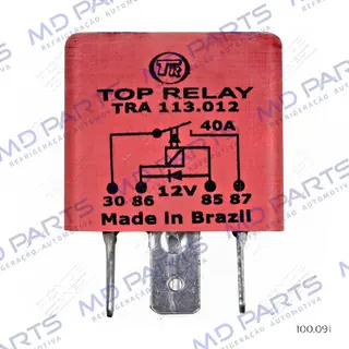 Relé Auxiliar de Ar Condicionado 40A 12 Volts 4 Terminais c/Diodo de Proteção da Bobina Rosa Renault Logan/ Duster/ Clio/ Sandero OEM: 8200308271