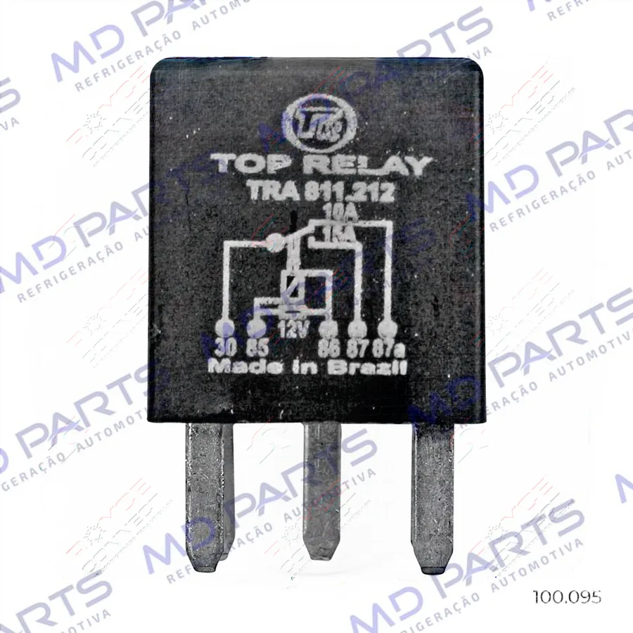 Mini Relé 5 Terminais tipo Agulha 12 Volts 10/15A Ignição Eletrônica/ Ar Condicionado/ Vidro Elétrico/ Porta Malas Elétrico/ Bomba Elétrica de Combustivel Chevrolet Blazer/ S10/ Silverado OEM: 12077866