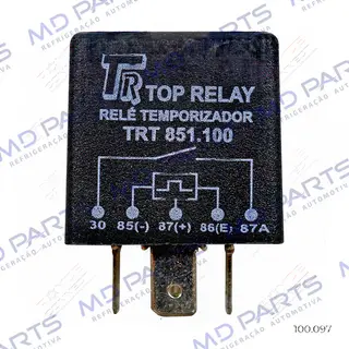 Relé 12 Volts Temporizador e Ar Condicionado 5 Terminais sem Suporte Volkswagen Gol/ Gol Turbo/ Parati/ Saveiro - Cor Preta OEM: 377959142