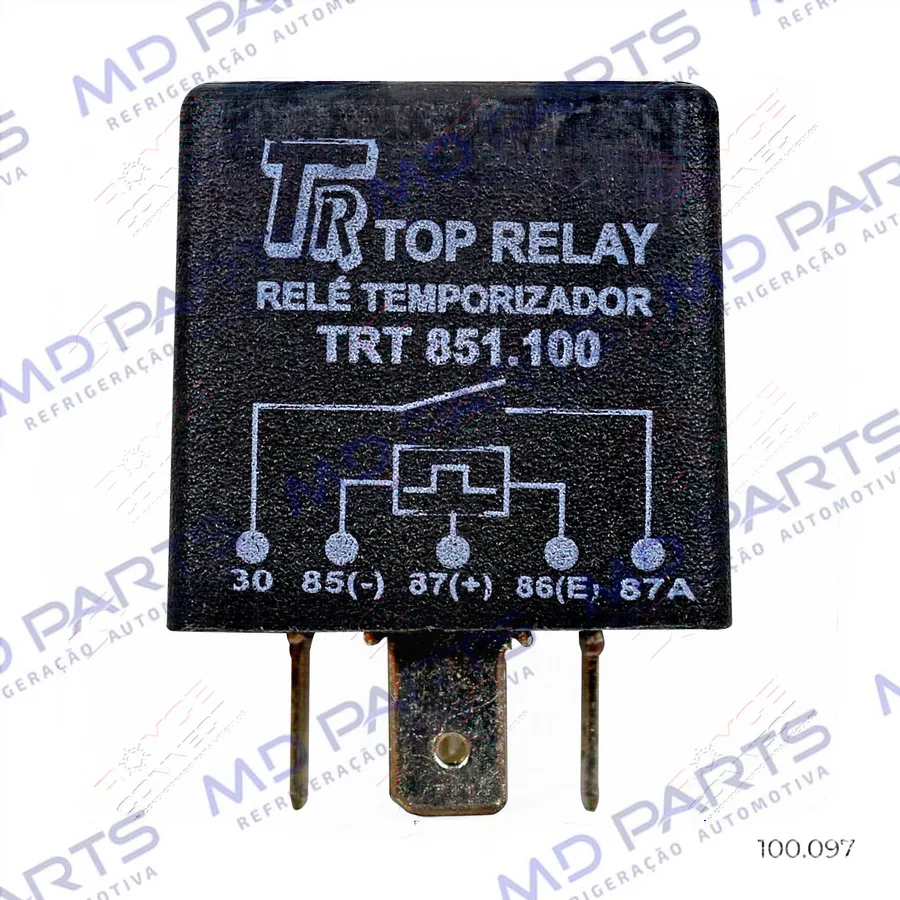 Relé 12 Volts Temporizador e Ar Condicionado 5 Terminais sem Suporte Volkswagen Gol/ Gol Turbo/ Parati/ Saveiro - Cor Preta OEM: 377959142