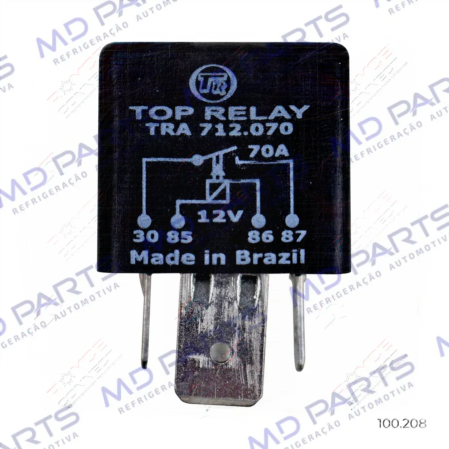 Relé Ar Condicionado Fiat Tempra/ Marea/ Brava/ Palio/ Uno Tipo Inserção do Sistema 4 Pinos 70a. - 12 Volts. 7.606.