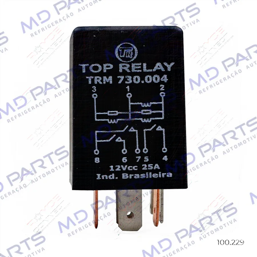 Relé 13 Ar Condicionado Volkswagen Santana/ Gol/ Golf Principal 8 Pinos 25a. Segundo Estágio Ventilador - 12 Volts OEM: 171.959.141-A