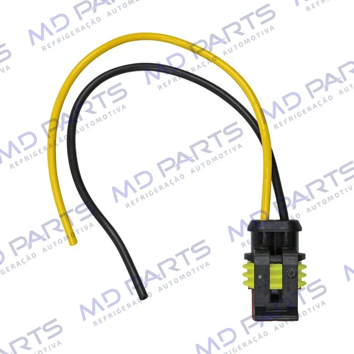 Chicote Conector 2 Vias Magnético Compressor CVC Denso/ Delphi/ Mahle Fiat Palio E.TorQ / Pressostato 2 Vias Chevrolet Silverado