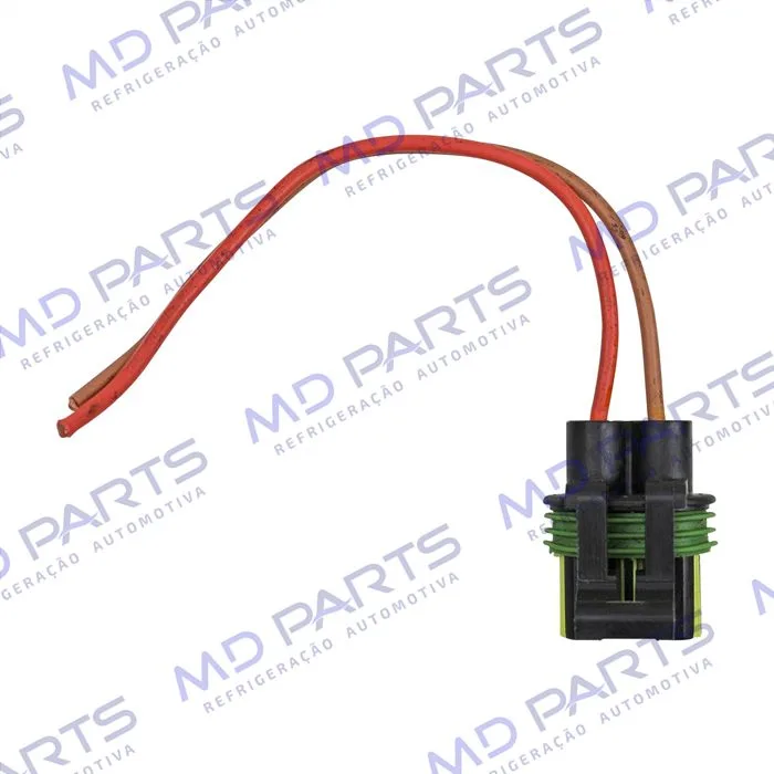 Chicote Conector 2 Vias Eletroventilador Resistência Fiat Palio/ Ford Ecosport/ Fiesta/ Chevrolet Celta/ Corsa/ Volkswagen Gol G5/G6/ G7 / Fox/ Polo