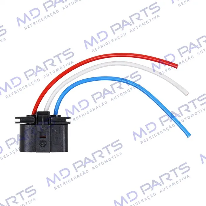 Chicote Conector 3 Vias Motor do Eletroventilador e Resistência Eletroventilador Citröen / Peugeot