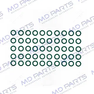Anel O'ring 7,65x1,78mm HNBR Verde R134a - Pacote Com 50 Pçs