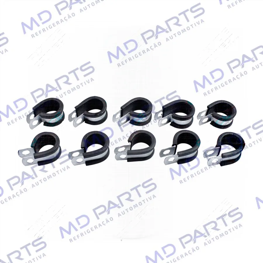 Abraçadeira de Aço / Borracha 13x19 p/ Mangueira de 06mm - Pacote Com 10 Pçs