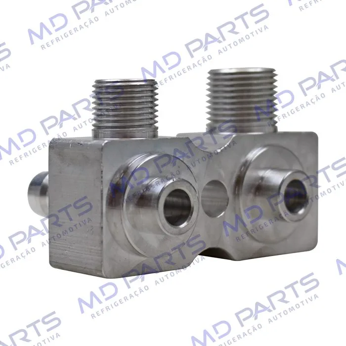Válvula Conector com Válvula de Serviço Compressor Harrison Chevrolet Corsa com Serviço R134a - Alumínio — foto 4