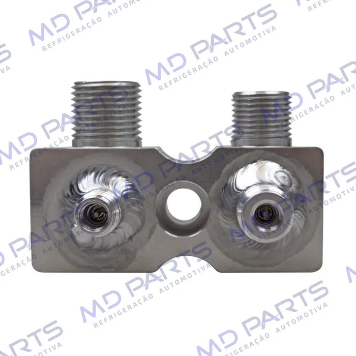 Válvula Conector com Válvula de Serviço Compressor Harrison Chevrolet Corsa com Serviço R134a - Alumínio — foto 6