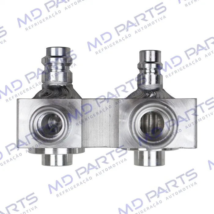 Válvula Conector com Válvula de Serviço Compressor Harrison Chevrolet Corsa com Serviço R134a - Alumínio — foto 7