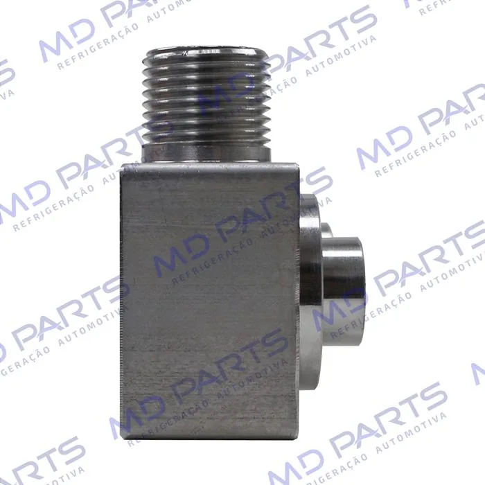 Válvula Conector s/ Válvula de Serviço Compressor Harrison/ Delphi CVC Chevrolet Corsa/ Vectra/ S10 2.4 e 2.8 Diesel - Alumínio — foto 3