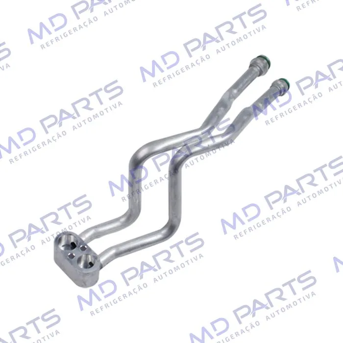 Conector Duplo de Saida do Evaporador Fiat Palio Fire com Válvula Original - Alumínio — foto 2