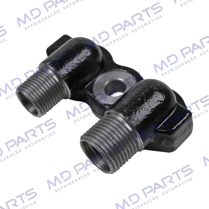 Conector de Descarga e Sucção da Tampa Traseira Compressor Seltec / Sanden - Aço