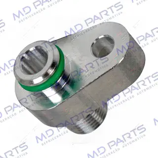 Conector do Condensador Volkswagen Fox / Gol RC.650.121 Radial 8mm Niple 6mm - Alumínio