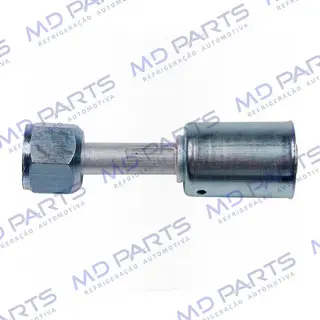 Conexão Flare Reta fêmea 08mm Aluminio c/ clip