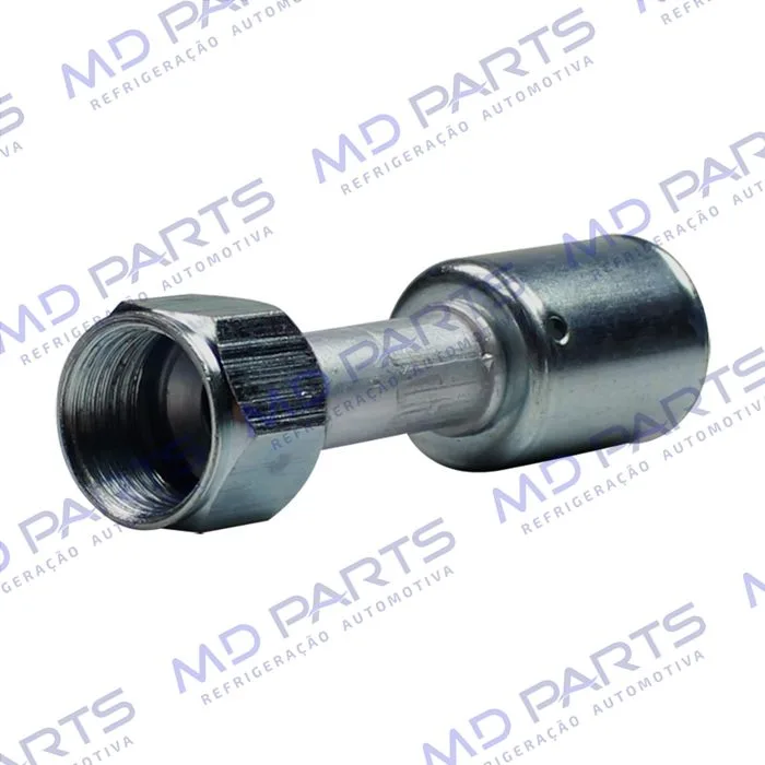 Conexão Flare Reta Fêmea 10mm Aluminio c/Clip — foto 2