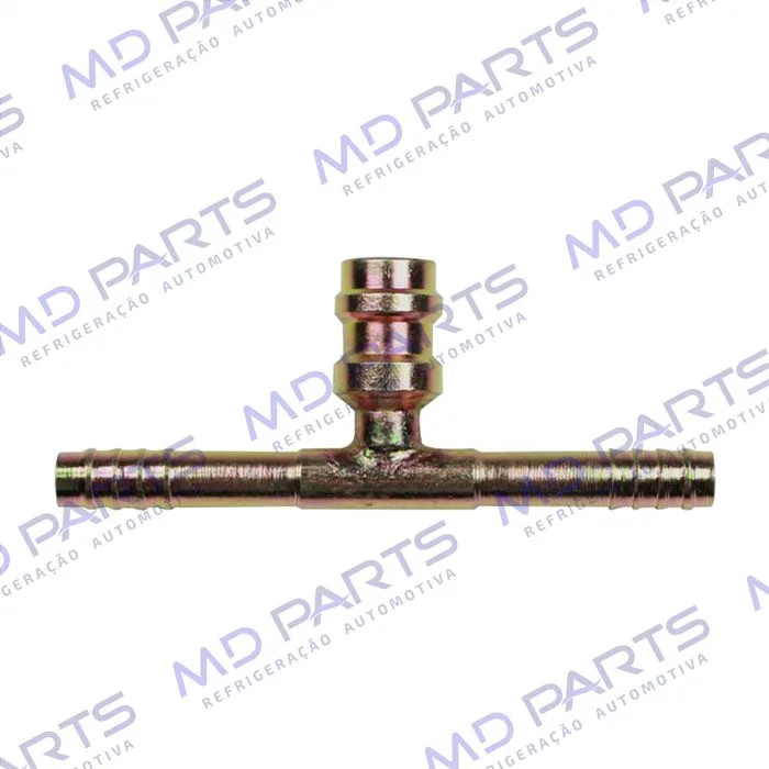 Emenda 06mm Aço c/ Válvula de Serviço R134a s/ Clip