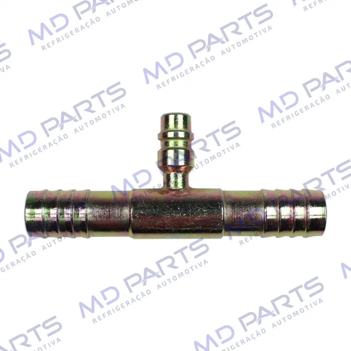 Emenda 12mm Aço c/ Válvula de Serviço R134a s/ Clip