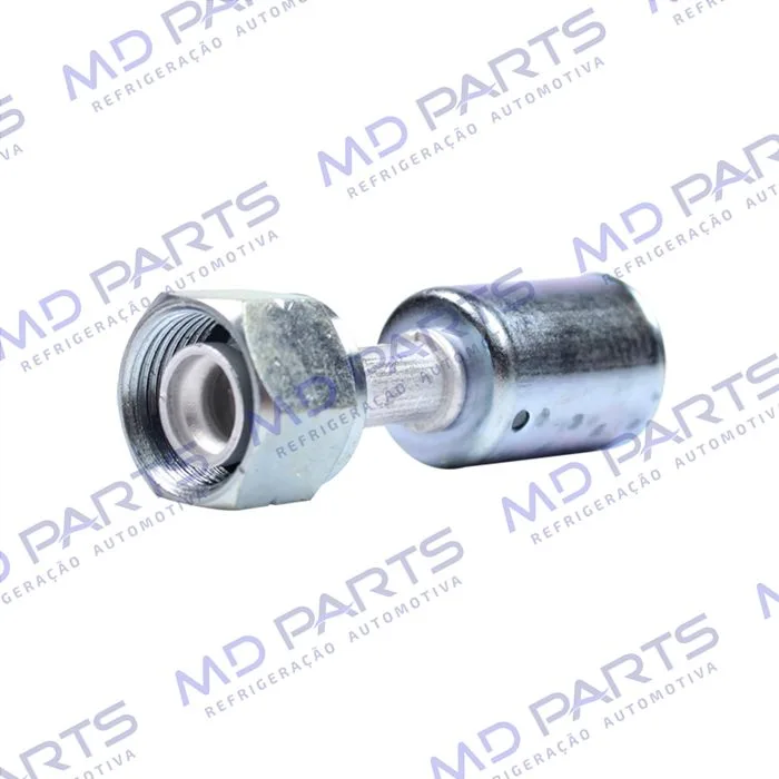 Conexão Radial Reta Fêmea 08mm Aluminio c/ Clip Universal R134a — foto 2