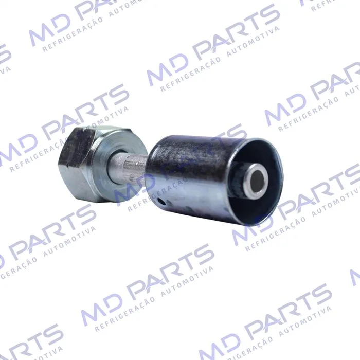 Conexão Radial Reta Fêmea 08mm Aluminio c/ Clip Universal R134a — foto 3