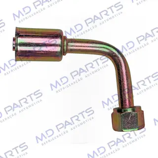 Conexão 90º Aço 08mm da Mangueira Compressor ao Evaporador Volkswagen Santana R134a