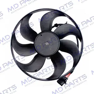 Eletroventilador do Radiador Volkswagen Fox 1.0/1.6 Até 2007/ Ventilador Principal do Polo Até 2007 com Ar Condicionado - Diametro 350mm - 12 Volts