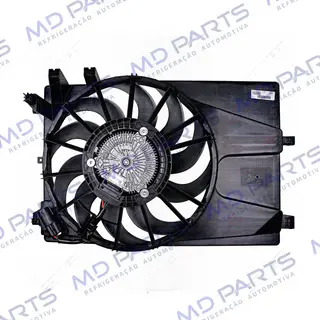 Eletroventilador do Radiador c/ Defletor Chevrolet Montana 2017> - 12 Volts OEM: 52144936 / 84145990