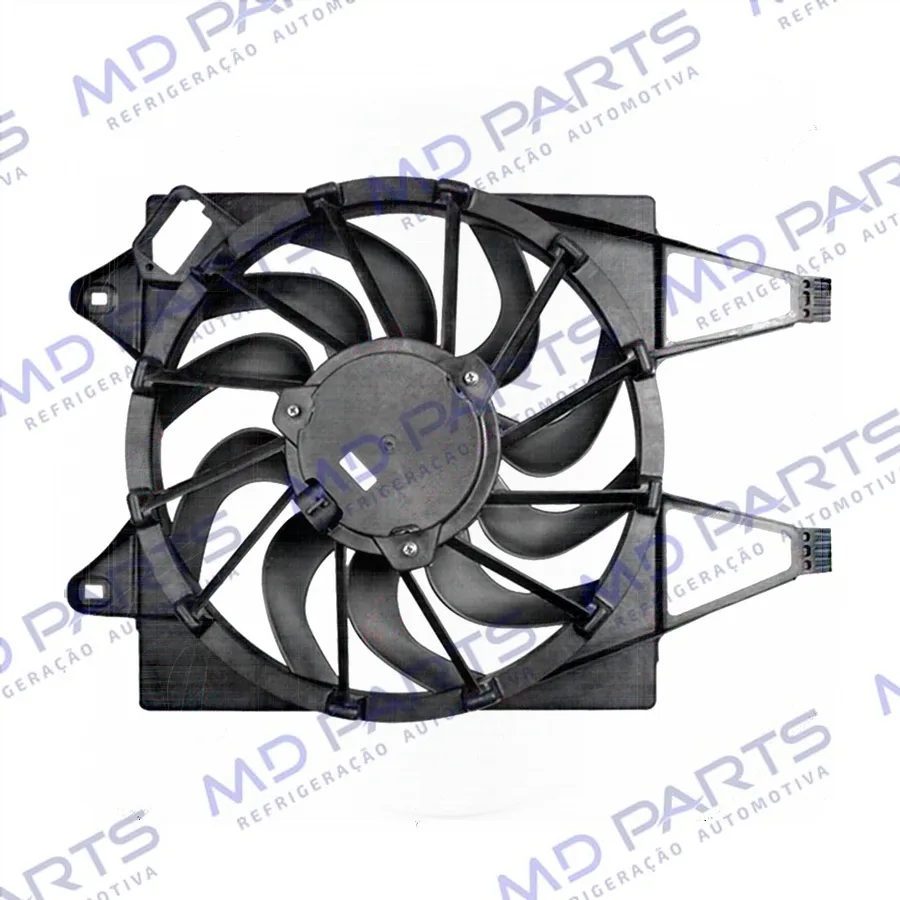 Eletroventilador do Radiador Fiat Novo Uno 2010>/ Palio 2012> Modelo Denso Sem Resistência - 12 Volts