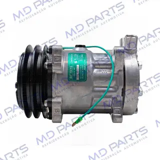 Compressor Modelo AA7H15AA 8 Orelhas - 24 Volts Polia 2A 132mm Saida Vertical 200cc Máquina New Holland / Máquina Empilhadeira Kalmar DRF450 R134a
