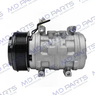 Compressor 10P15 Máquina Colheitadeira John Deere CB2500H - 12 Volts Polia 8pk 123mm OEM: DQ49620