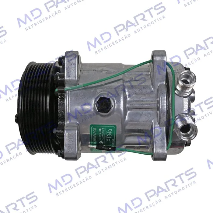 Compressor Modelo Sanden AA7H15AA 8 Orelhas 200cc Caminhão MAN TGX 2010 > / Meteor Motor MAN 2020 > - 24 Volts Polia 8pk 119mm R134a OEM: 2V3820803/ 2V5820803B — foto 8