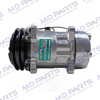 Compressor Modelo AA7H15AA Máquina New Holland R134a 8 Orelhas Descarga / Sucção Traseira O'ring - 12 Volts Polia 2A 132mm