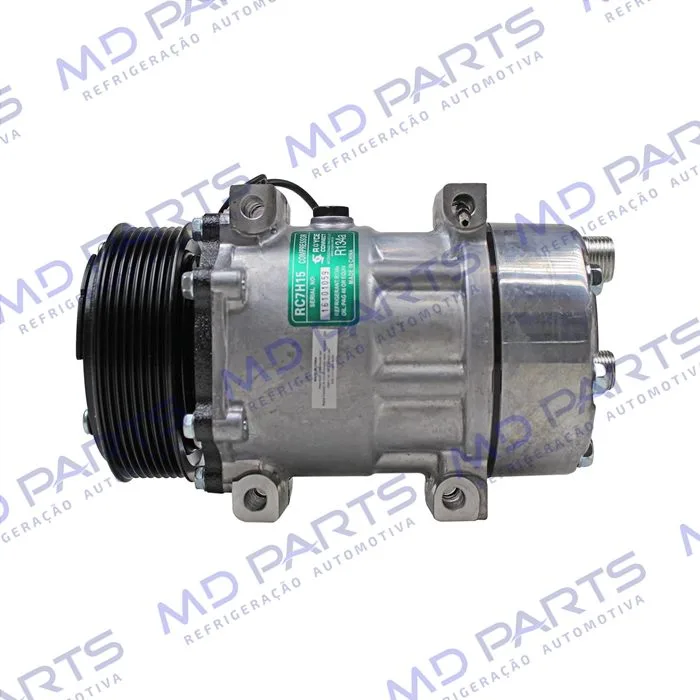 Compressor Modelo AA7H15AA Land Rover Defender Parafuso Passante Descarga / Sucção Traseira O'ring - 12 Volts Polia 8pk 119mm