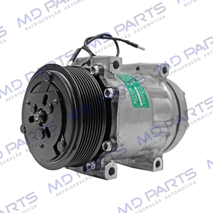 Compressor AA7H15AA Parafuso Passante Descarga/Sucção Traseira Engate - 12 Volts Polia 8pk 119mm — foto 2