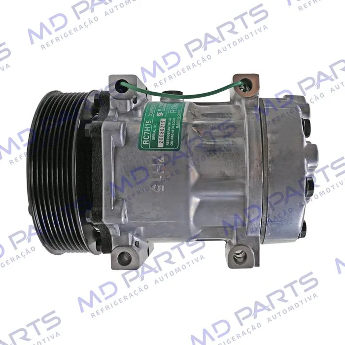 Compressor Modelo AA7H15AA Caminhão Volvo NH/FH/FM 1998 Até 2007/ Caminhão VM 2008 Até 2022/ Máquina Volvo - 24 Volts Polia 8pk 132mm