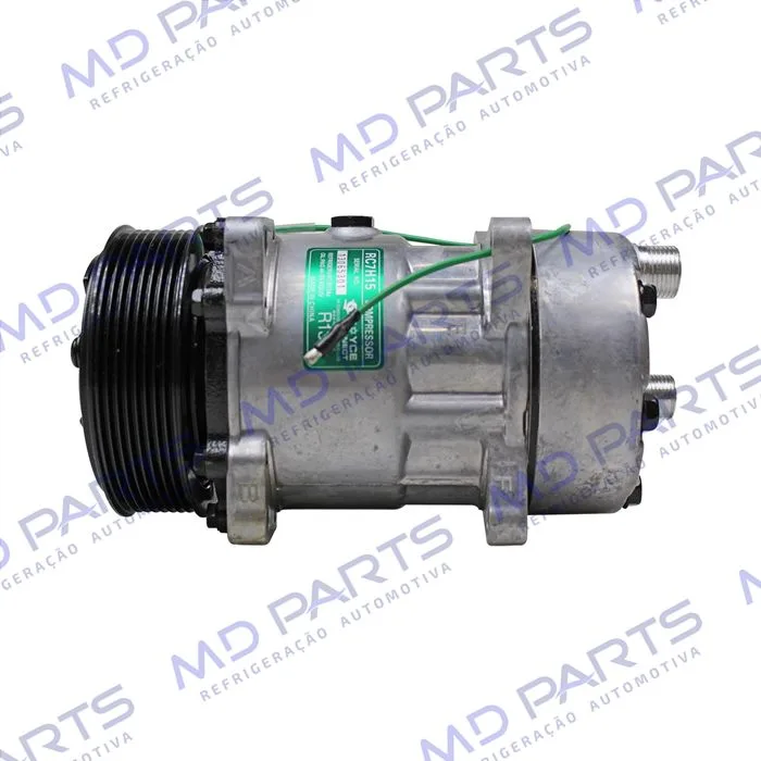 Compressor Modelo AA7H15AA 8 Orelhas Descarga/Sucção Traseira O´ring - 24 Volts Polia 8pk 119mm R134a