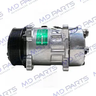 Compressor Modelo AA7H15AA Máquina New Holland 8 Orelhas Descarga/Sucção Traseira O´ring - 12 Volts Polia 8pk 119mm R134a