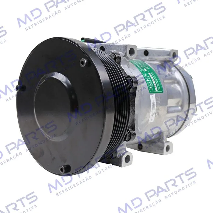 Compressor AB7H15AB 4769 Máquina Caterpillar D4E Parafuso Passante Saída p/ Pressostato - 24 Volts Polia 8pk 153mm OEM: 163-0872/ 394-9671/ 464-9988/ 277-7245 — foto 2
