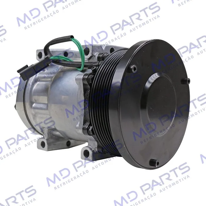 Compressor AB7H15AB 4769 Máquina Caterpillar D4E Parafuso Passante Saída p/ Pressostato - 24 Volts Polia 8pk 153mm OEM: 163-0872/ 394-9671/ 464-9988/ 277-7245 — foto 4