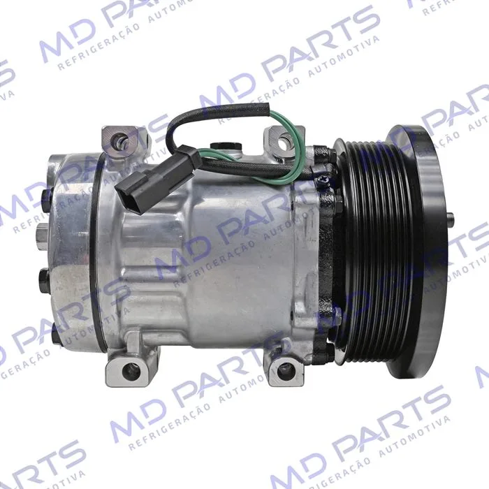 Compressor AB7H15AB 4769 Máquina Caterpillar D4E Parafuso Passante Saída p/ Pressostato - 24 Volts Polia 8pk 153mm OEM: 163-0872/ 394-9671/ 464-9988/ 277-7245 — foto 5