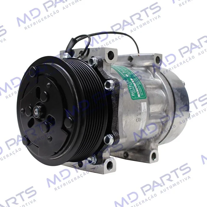 Compressor AA7H15AA Máquina Case Descarga e Sucção Saída Traseira O'ring - 12 Volts Polia 8pk 115mm — foto 2