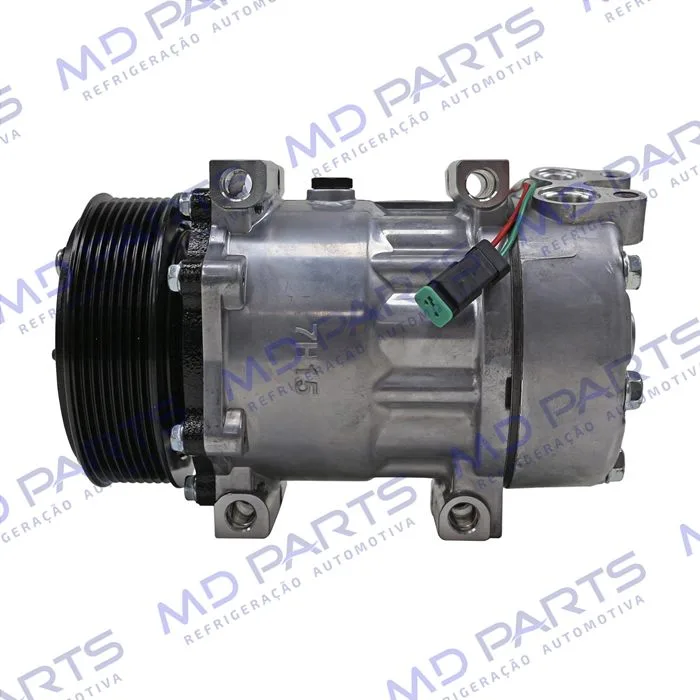 Compressor Modelo AA7H15AA 8290 Caminhão Scania Tração 8x4 2008 Até 2011 Série 5 PGR - 24 Volts Polia 8pk 120mm OEM: 1888033/ 1853081