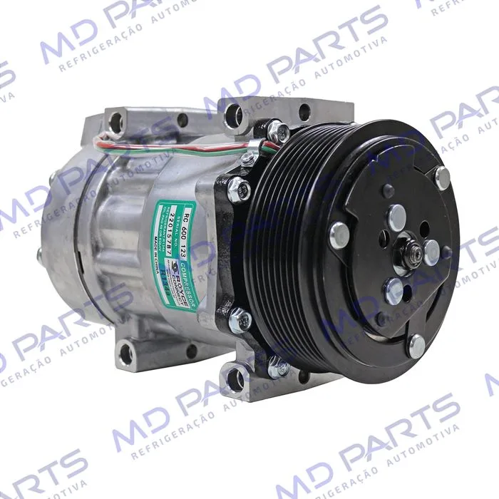 Compressor Modelo AA7H15AA 8290 Caminhão Scania Tração 8x4 2008 Até 2011 Série 5 PGR - 24 Volts Polia 8pk 120mm OEM: 1888033/ 1853081 — foto 3