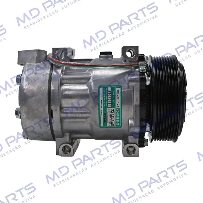 Compressor Modelo AA7H15AA 8290 Caminhão Scania Tração 8x4 2008 Até 2011 Série 5 PGR - 24 Volts Polia 8pk 120mm OEM: 1888033/ 1853081 — foto 4