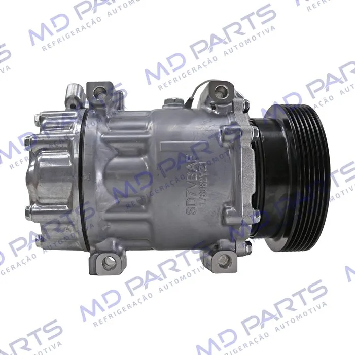 Compressor Modelo Sanden SD7V16 Renault Duster/ Clio/ Megane/ Scenic/ Kangoo/ Logan/ Sandero/ Nissan OEM: 8200802609 - 12 Volts Polia 6pk 125mm — foto 4