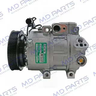 Compressor Modelo Halla Hyundai Vera Cruz 3.0 V6/ Santa Fé 2.7 12 Válvulas/ Azera/ Kia Sorento 2007 Até 2009 - 12 Volts Polia 6pk 124mm