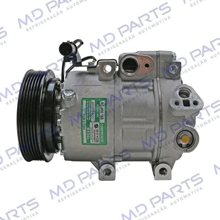 Compressor Modelo Halla Hyundai Vera Cruz 3.0 V6/ Santa Fé 2.7 12 Válvulas/ Azera/ Kia Sorento 2007 Até 2009 - 12 Volts Polia 6pk 124mm