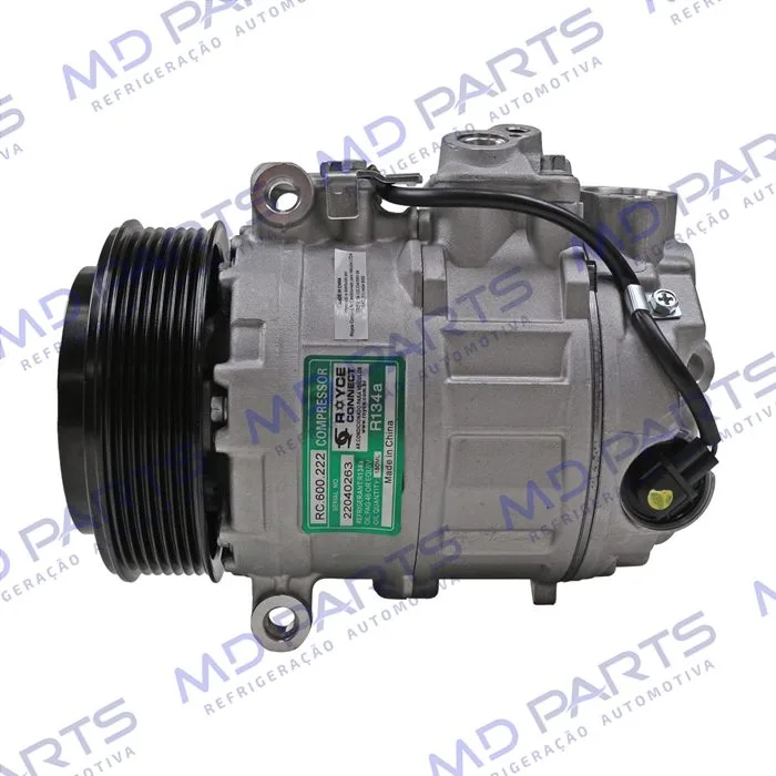 Compressor Modelo Denso 7SEU17C-PV7 Mercedes Benz Sprinter Lado Esquerdo Do Motor 2013 Até 2018/ C180/C200 2013 Até 2015/ Land Rover Discovery 3 2005/ Touareg V8/ Porsche Panamera - 12 Volts Polia 7pk 120mm
