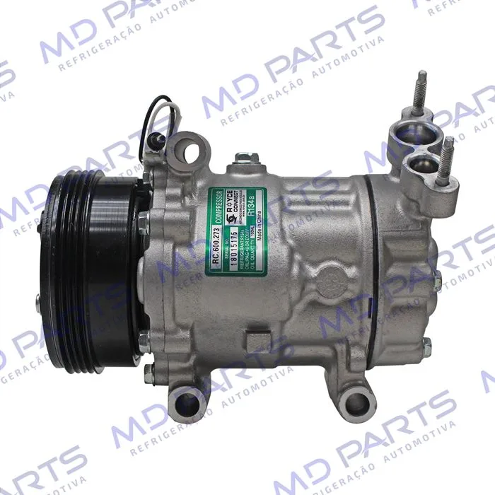 Compressor Modelo Sanden 6V12 Peugeot 206 1.0 / Renault Clio/ Sandero/ Logan 1.0 - 12 Volts Polia 4pk 110mm OEM: 8200840770