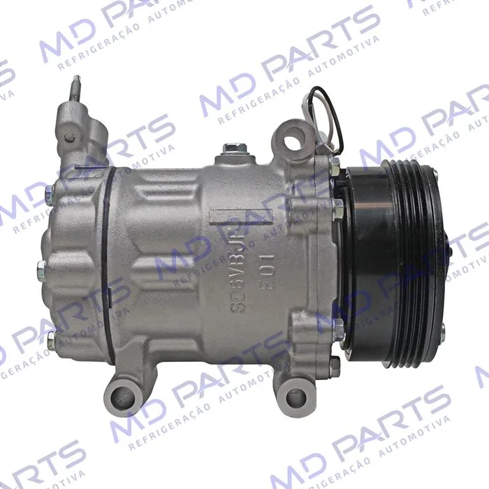 Compressor Modelo Sanden 6V12 Peugeot 206 1.0 / Renault Clio/ Sandero/ Logan 1.0 - 12 Volts Polia 4pk 110mm OEM: 8200840770 — foto 5